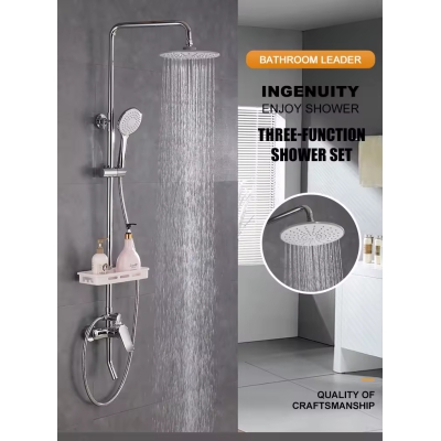 Brass Stainless Steel 3 Function Chrome Shower Sets For Hotel